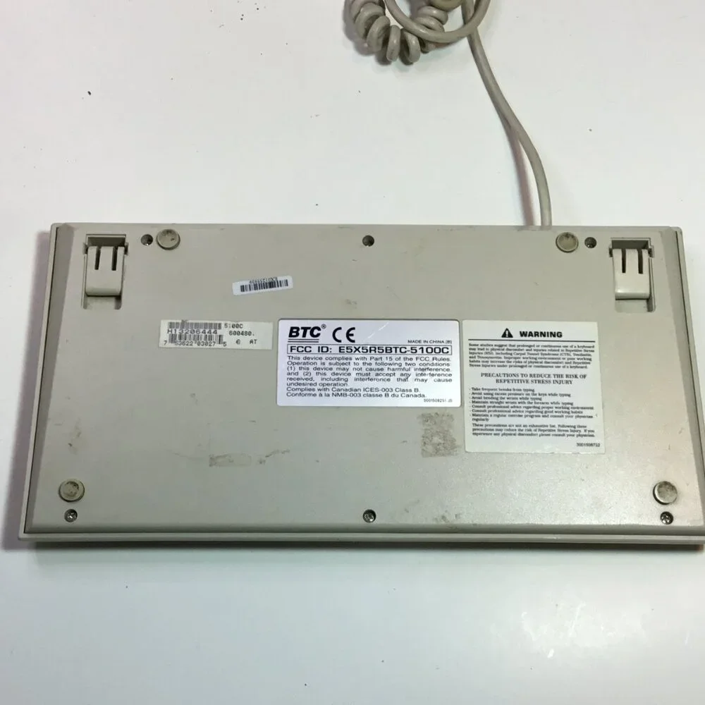 Vintage BTC Compact Keyboard E5X5R5BTC-5100C With Adapter
